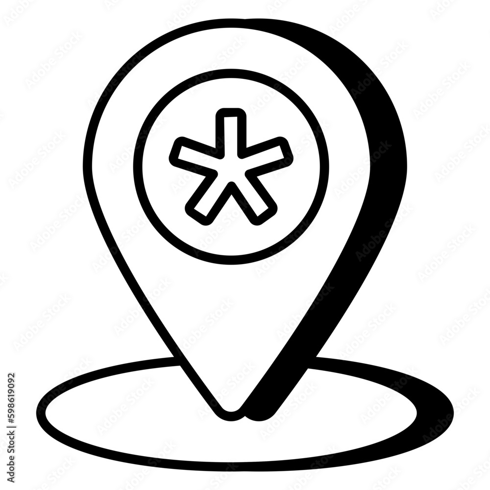 Medical location icon in unique design Medical location icon in unique design
