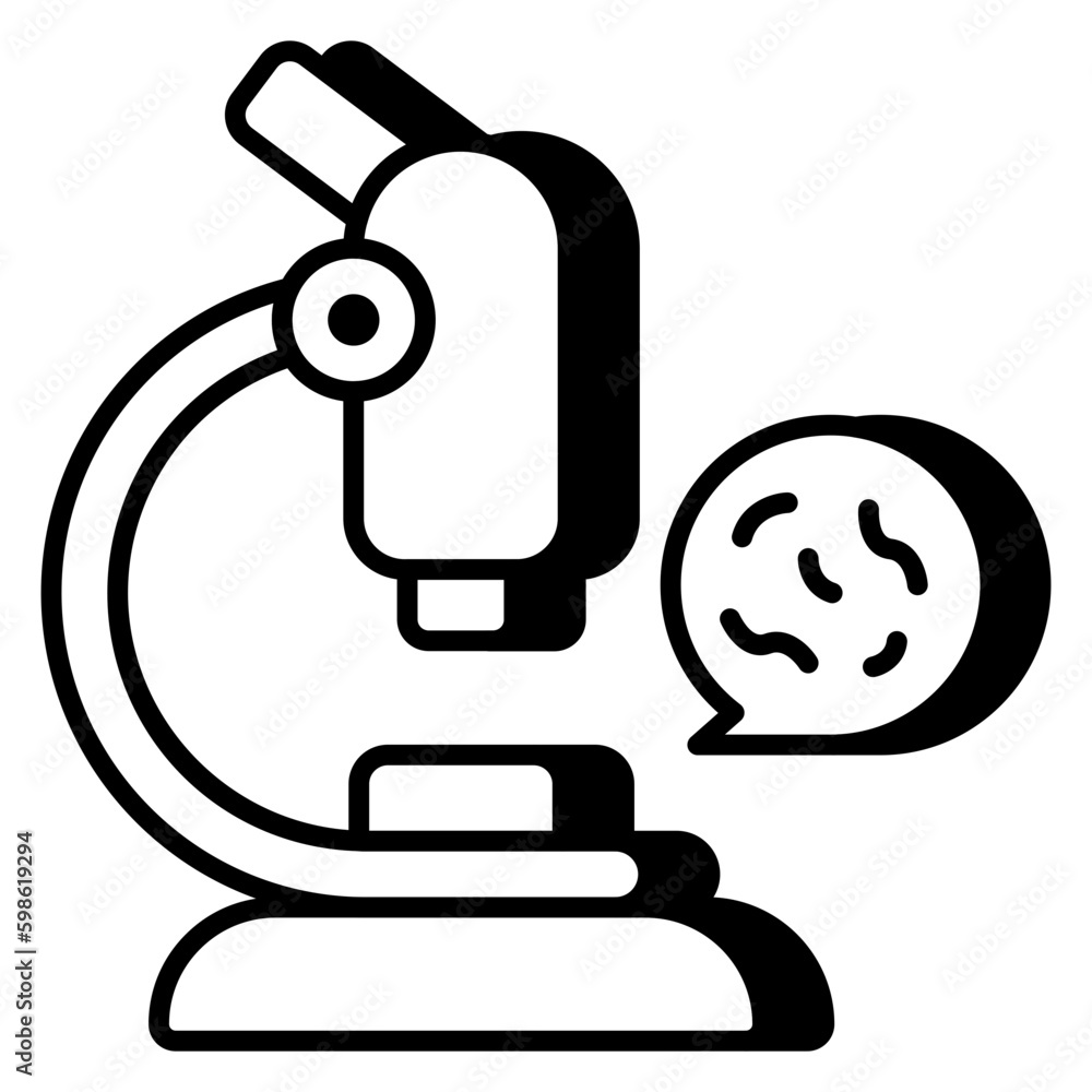 A linear design icon of microscope A linear design icon of microscope