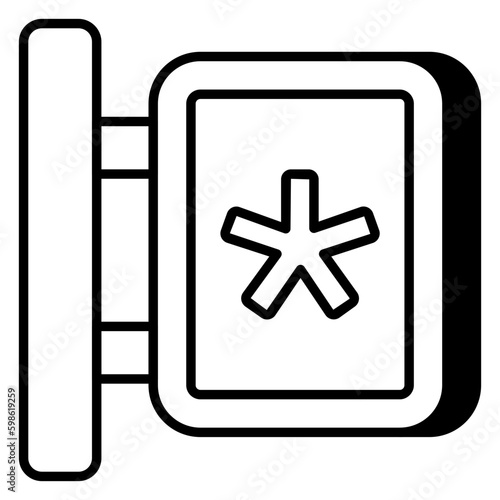 An icon design of medical board