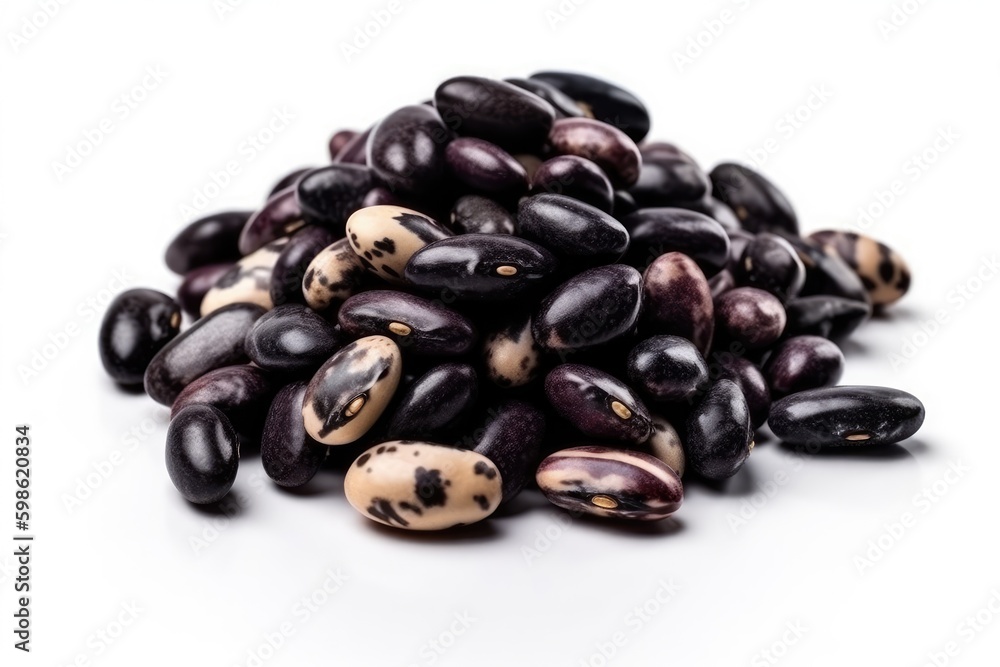 Beans isolated on white background. Generative AI Beans isolated on white background. Generative AI