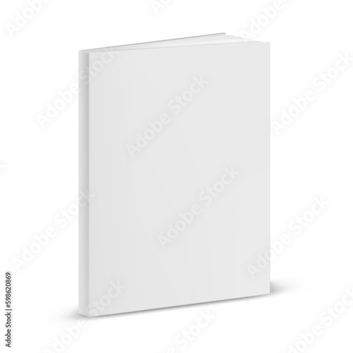 Vector blank or empty template of book cover. Illustration for hardcover or softcover literature or publishing materials. Mockup or closeup for publishers and readers, writers. Typography, print theme photo