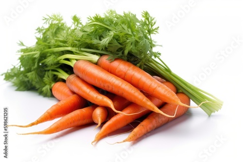 Carrot isolated on white background. Generative AI
