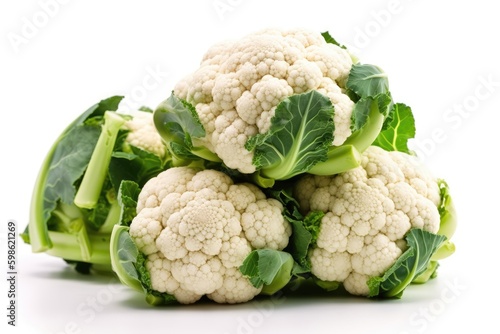 Cauliflower isolated on white background. Generative AI