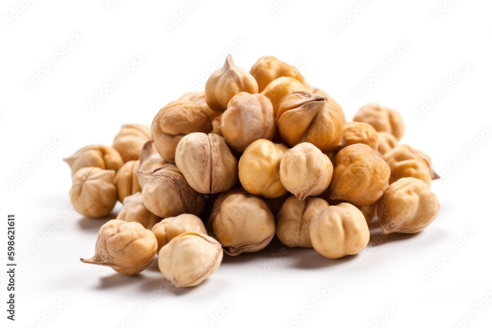 Chickpeas isolated on white background. Generative AI Chickpeas isolated on white background. Generative AI