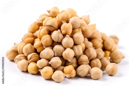 Chickpeas isolated on white background. Generative AI