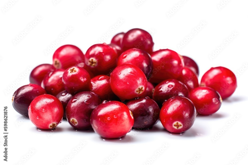 Cranberry isolated on white background. Generative AI Cranberry isolated on white background. Generative AI