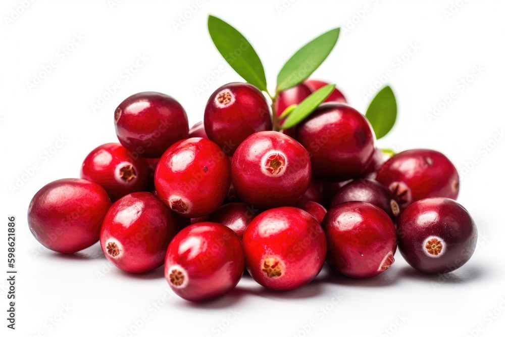 Cranberry isolated on white background. Generative AI Cranberry isolated on white background. Generative AI