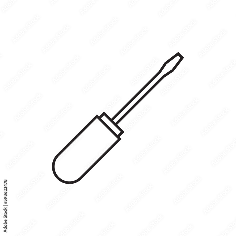 Obraz premium Screwdriver line icon, logo vector