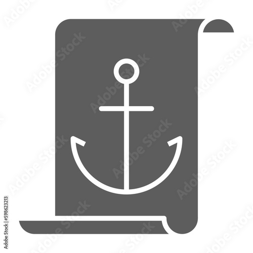 anchor paper icon on white background