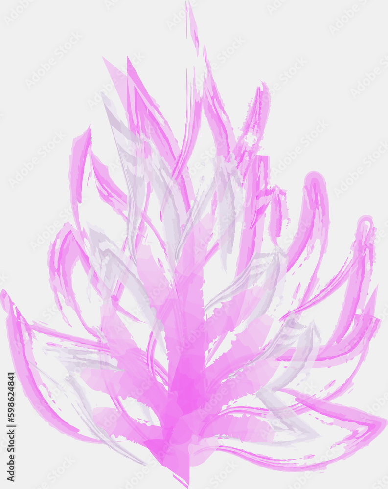 Hand-drawn brush abstract watercolor flower background