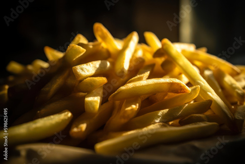fries on a table - chips on a table