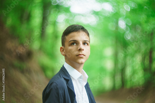 portrait of handsome young man outdoors