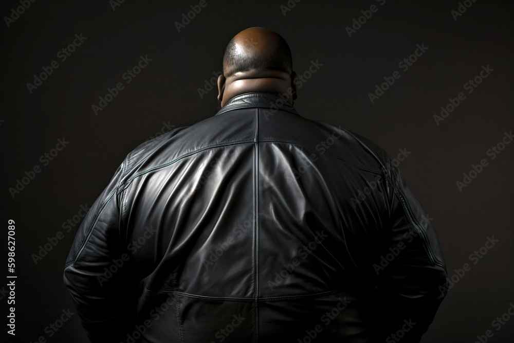 Extremely overweight person from back. Overeating concept. Not an actual real person. Digitally generated AI image