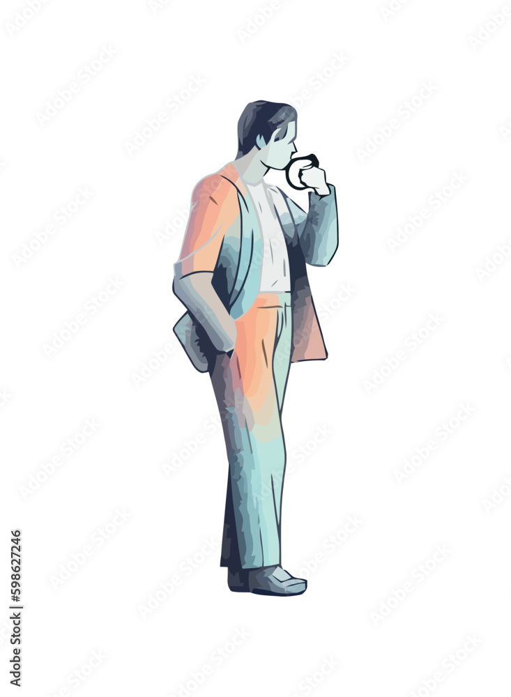 Successful businessman in suit working with technology Generative AI Successful businessman in suit working with technology Generative AI