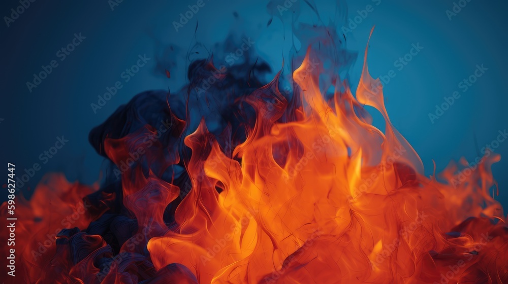 A fire in a blue and orange background A fire in a blue and orange background