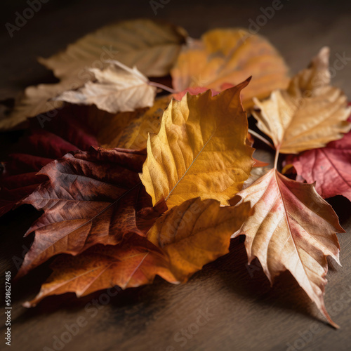 A group of autumn leaves