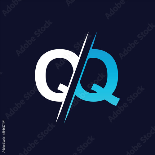 QQ letter logo design template elements. QQ letter vector logo.