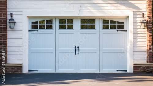 A white garage door