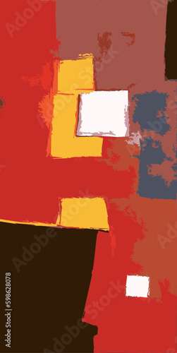 Illustration Vecteur Art Abstrait Contemporain Moderne Peinture Tableau Géométrique Multicolore Plan Architecture Carte Urbain Expression