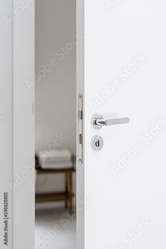 design of door knob with latch at hotel room
