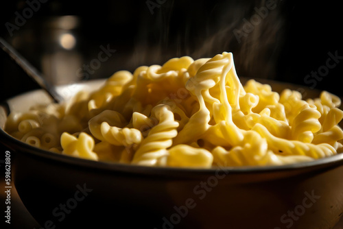 close-up of a creamy pasta dish