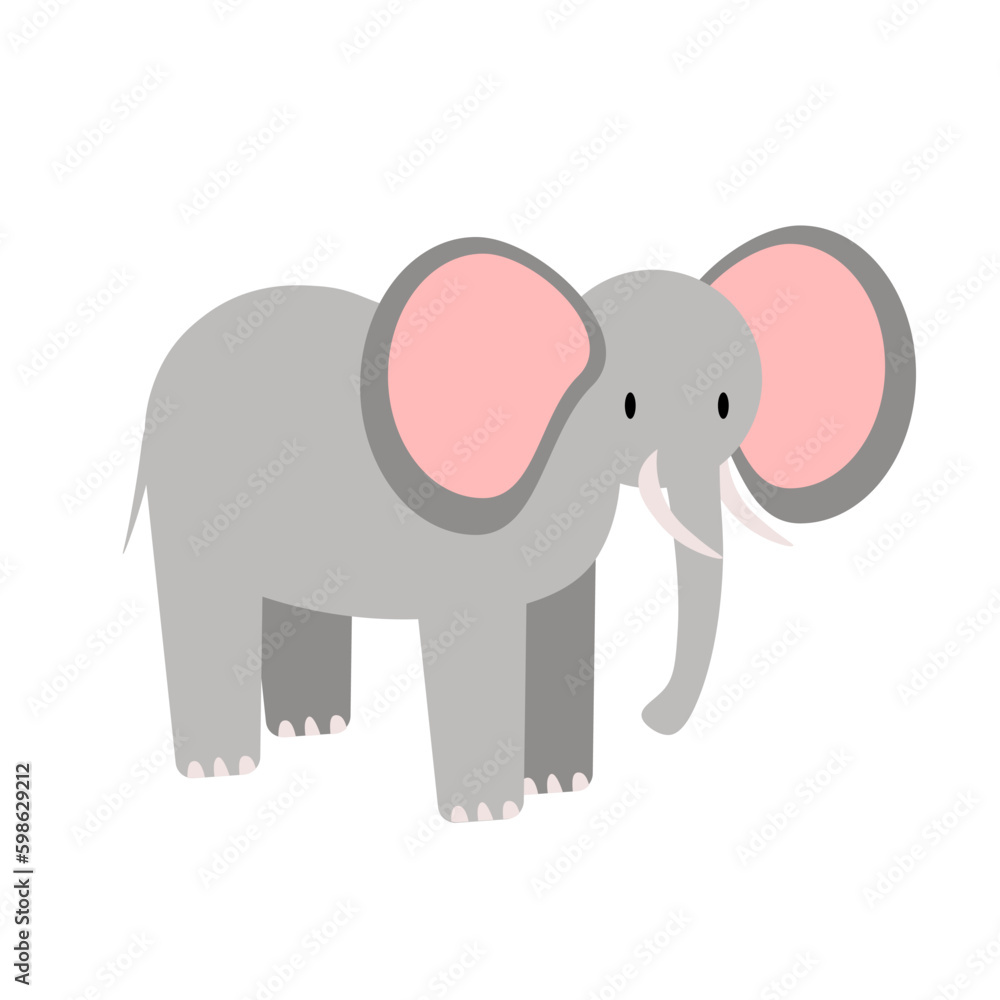 Fototapeta premium Cartoon elephant isolated on white background EPS