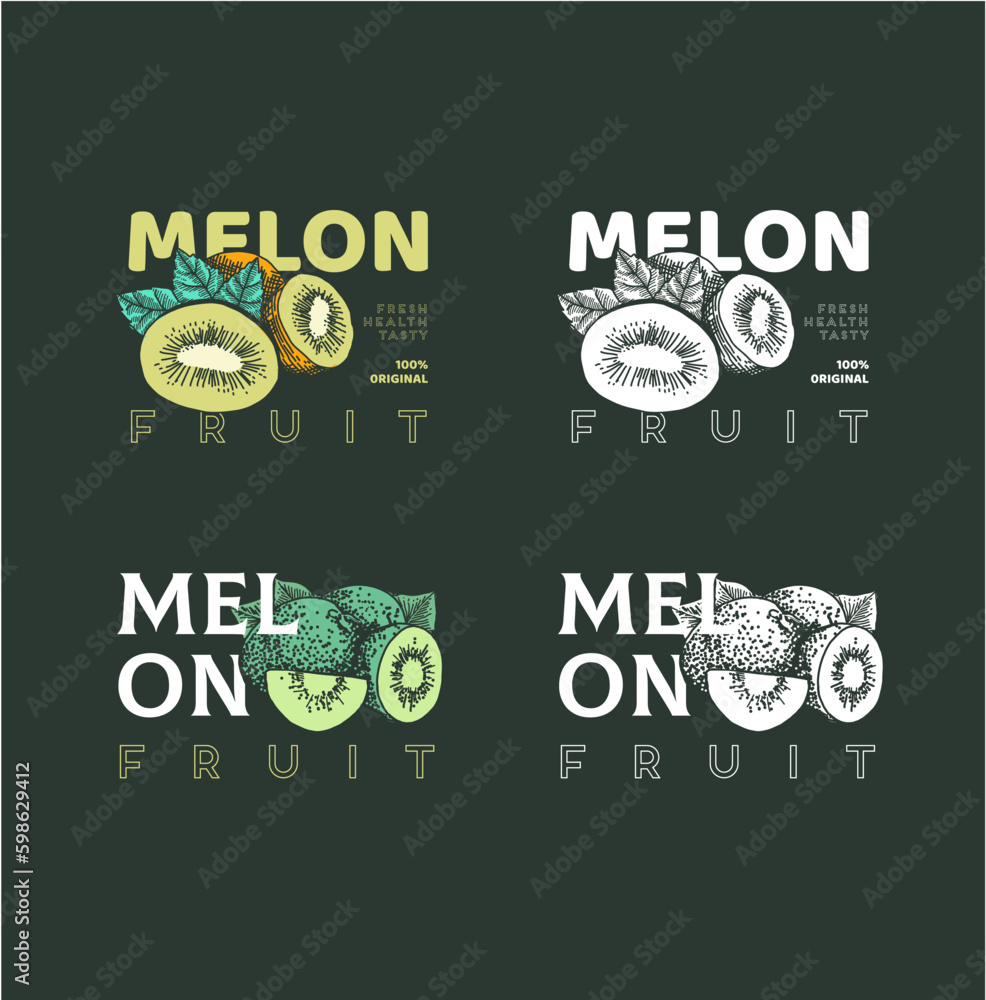 fruits illustration for a logo and background