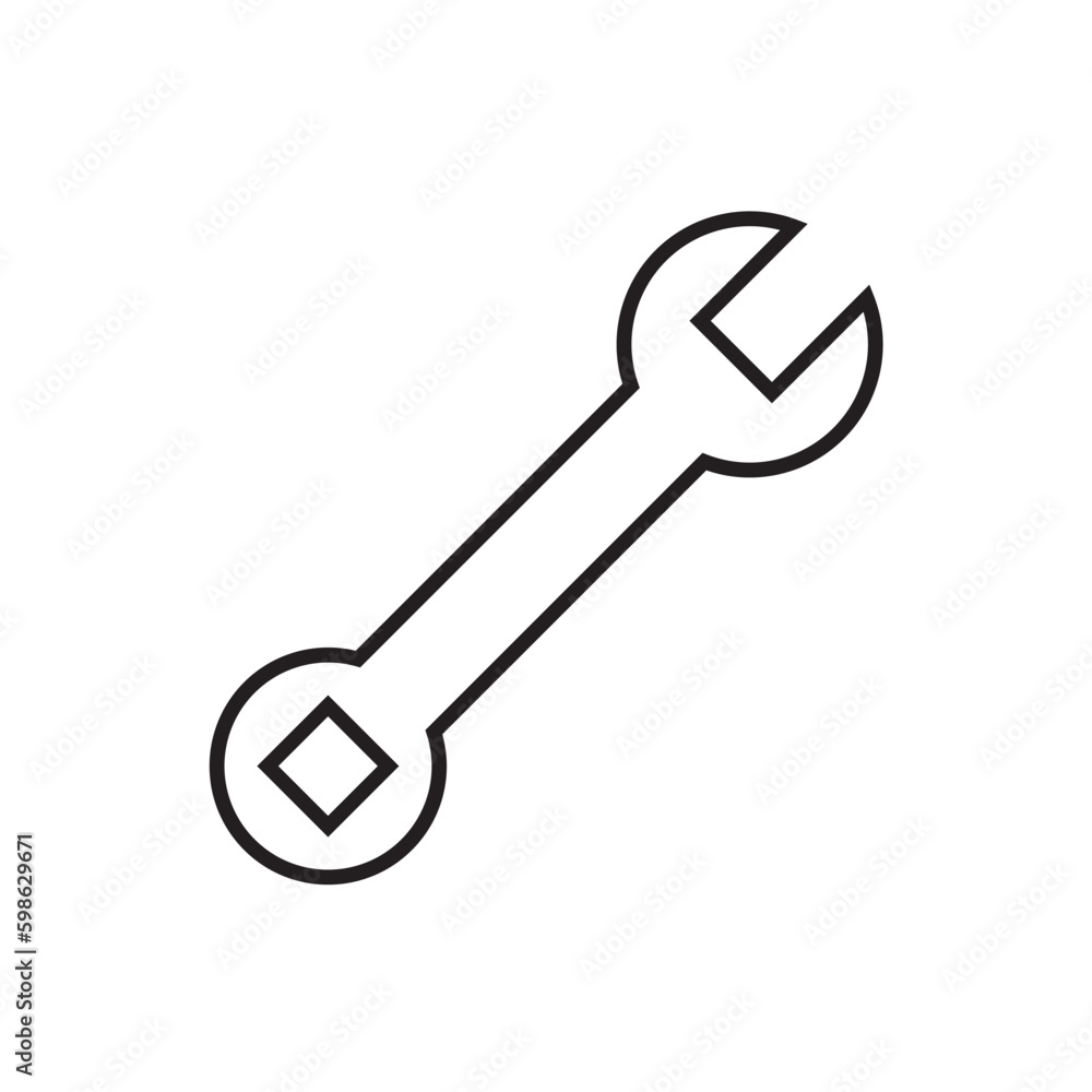 Wrench line icon, logo vector Wrench line icon, logo vector