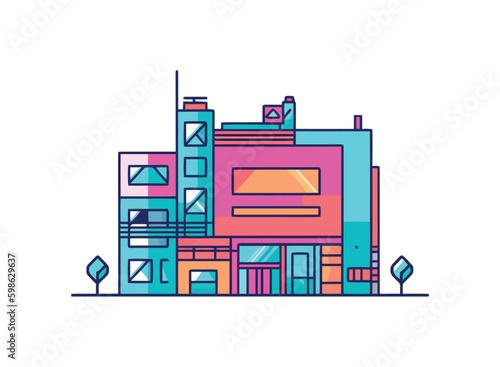 Modern vector cityscape illustration of skyscraper buildings Generative AI