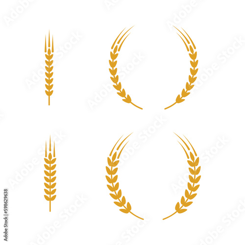 Wheat icon yellow color vector isolated on white background. Wheat icon.