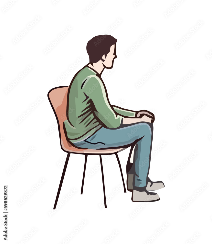 One person sitting in a comfortable chair Generative AI One person sitting in a comfortable chair Generative AI