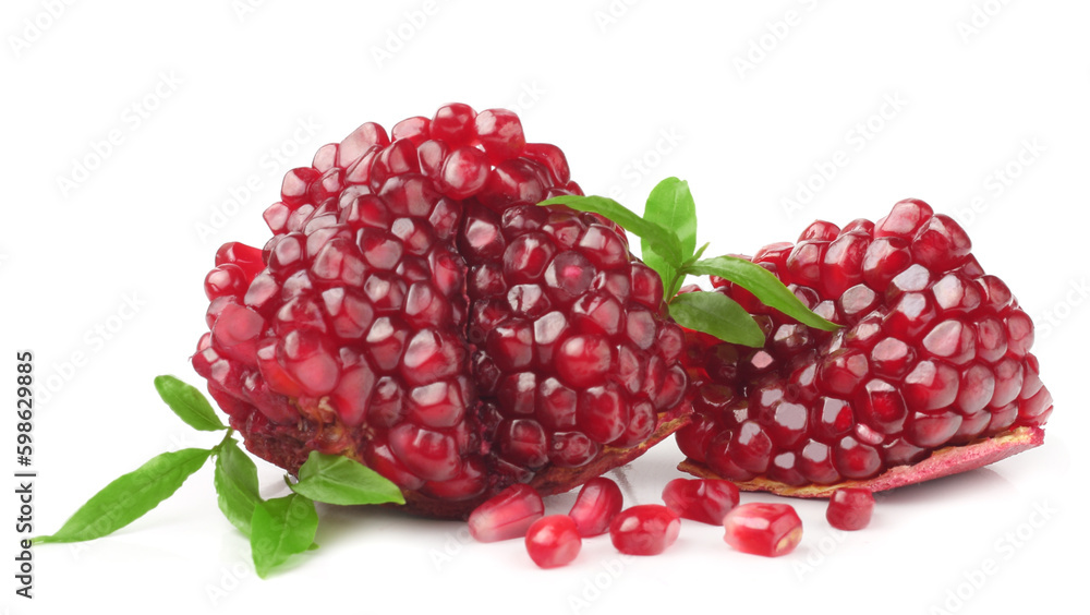 Ripe pomegranate fruit isolated on white background Ripe pomegranate fruit isolated on white background