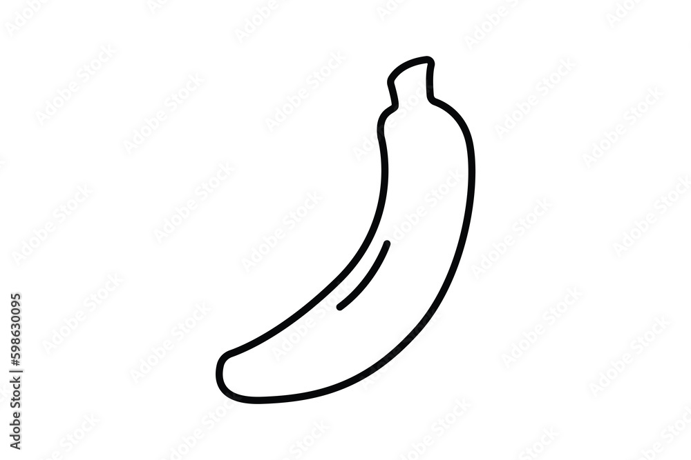 Banana fruit icon illustration. icon related to fruits. Line icon style. Simple vector design editable