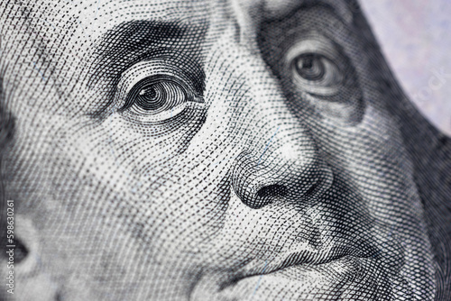 High resolution watermark detail of one hundred bill (Franklin)