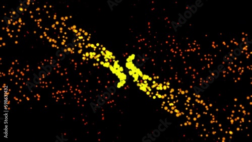 Red and Yellow Particle Background Animation