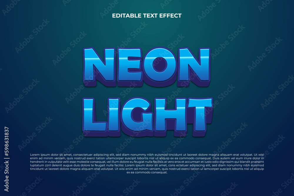 Fototapeta premium editable text effect neon light