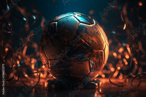 Abstract soccer prize. Generative AI