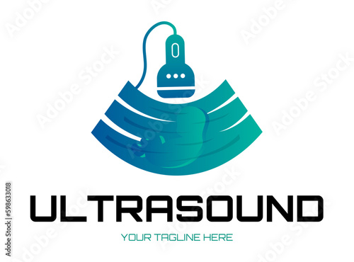 Ultrasound diagnostics logo. Medical research, gynecology clinic, polyclinics, obstetrics and hospitals, vector design and illustration.