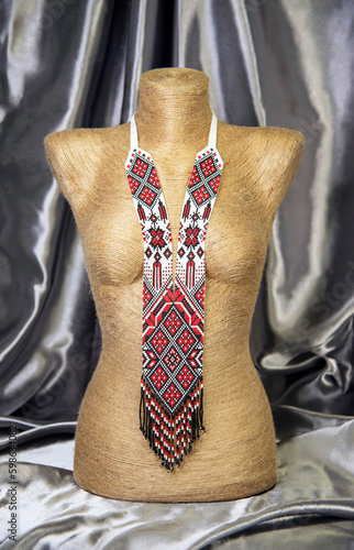 Beaded woven necklace