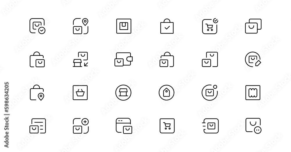 Shopping icons, set shop sign e-commerce for web development apps and websites Shopping icons, set shop sign e-commerce for web development apps and websites