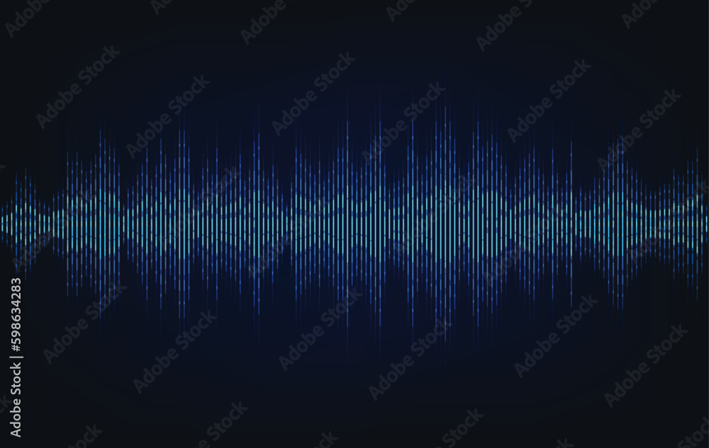 Vector audio wavefrom. abstract music waves oscillation. futuristic sound wave visualization.. Vector audio wavefrom. abstract music waves oscillation. futuristic sound wave visualization..