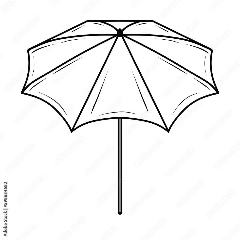 Black doodle beach umbrella. Black doodle beach umbrella.