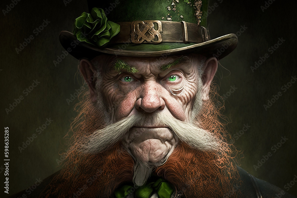 Goth, Creepy Leprechaun. Generative AI. A digital painting of a Goth ...