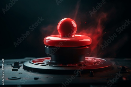 A concept of restarting with a big red button. Generative AI