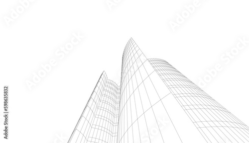 Modern architecture vector 3d illustration