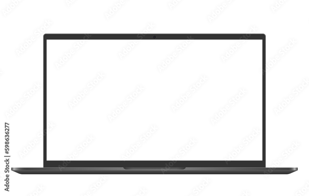 Laptop monitor vector mockup. Pc computer template with blank screen. Desktop isolated on white background. Laptop monitor vector mockup. Pc computer template with blank screen. Desktop isolated on white background.
