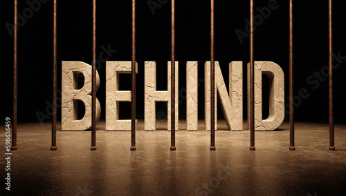 Photos Behind bars justice concept abstract, text word
