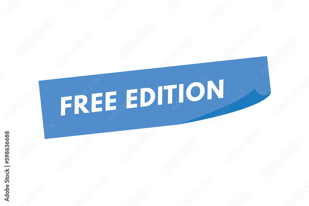 Free edition text Button. Free edition Sign Icon Label Sticker Web Buttons
