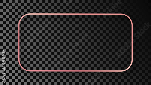 Wallpaper Mural Rose gold glowing rounded rectangular frame with shadow Torontodigital.ca