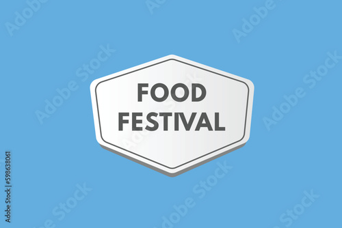 Food Festival text Button. Food Festival Sign Icon Label Sticker Web Buttons